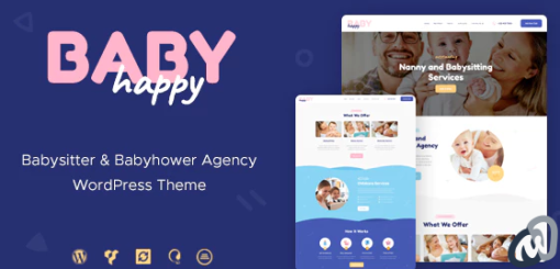 Happy Baby Nanny Babysitting Services WordPress Theme