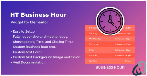 HT Business Hour Widget for Elementor