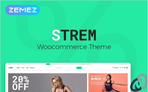 Strem Sports Store ECommerce Minimal Elementor WooCommerce Theme