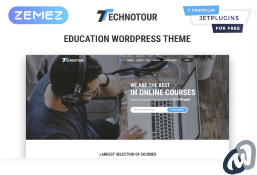 Technotour Education Courses Minimal Elementor WordPress Theme
