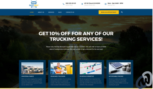 FastWay Transportation Company Responsive WordPress Theme