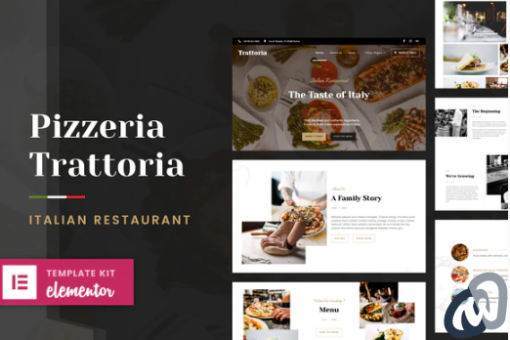 Pizzeria Trattoria Italian Restaurant Elementor Template Kit