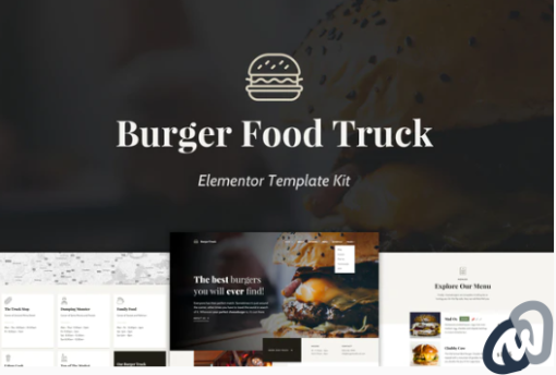 Burger Food Truck Popup Restaurant Elementor Template Kit