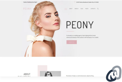 Peony Fashion Modelling Agency WordPress Theme