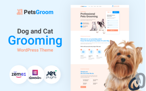PetsGroom Dog Cat Grooming WordPress Theme