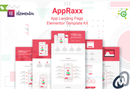 AppRaxx App Landing Page Elementor Template Kit