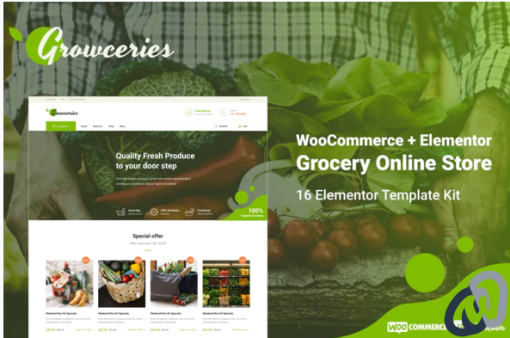 Growceries Food Grocery Store Elementor Template Kit