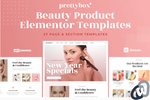 Prettybox Cosmetic Beauty Products Shop Elementor Template Kit