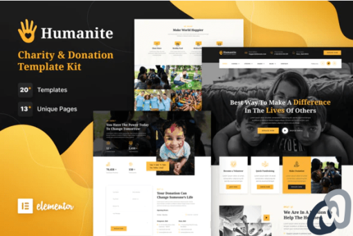 Humanite %E2%80%93 Charity Donation Elementor Template Kit