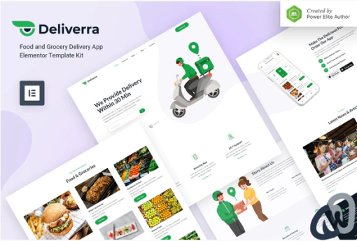 Deliverra %E2%80%93 Food Grocery Delivery App Elementor Template Kit