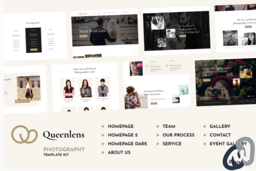 Queenlens Photography Event Elementor Template Kit