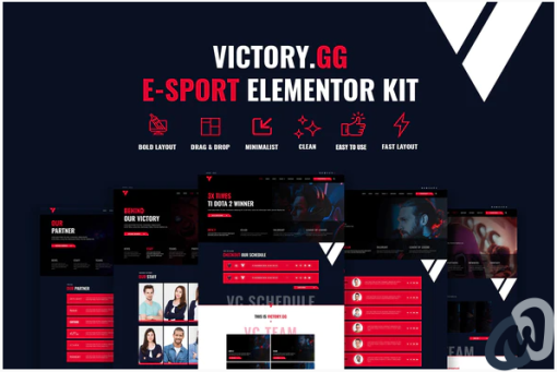 Victory Esports Gaming Elementor Template Kit