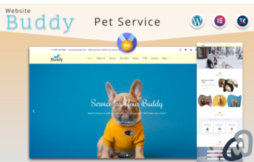 Buddy Pet Service Elementor WordPress theme