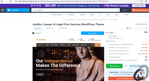 Justika Lawyer Legal Firm Services WordPress Theme