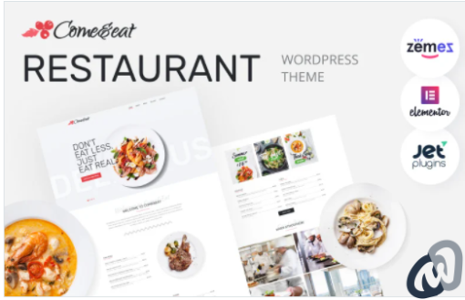 ComeEat Restaurant Multipurpose Modern WordPress Elementor Theme