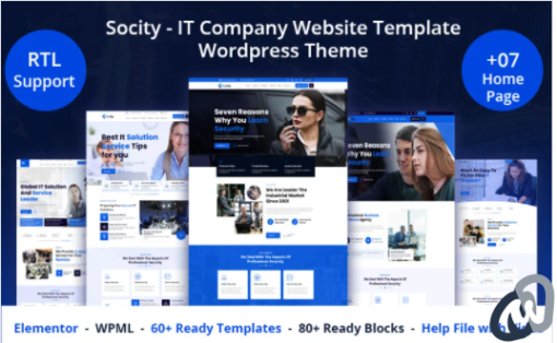 Socity IT Company Website Template WordPress Theme
