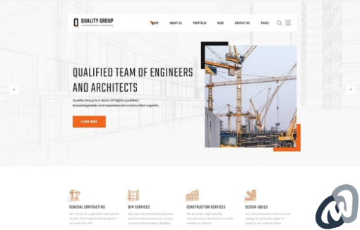Quality Group Construction Company Clean Multipage HTML5 Website Template 1