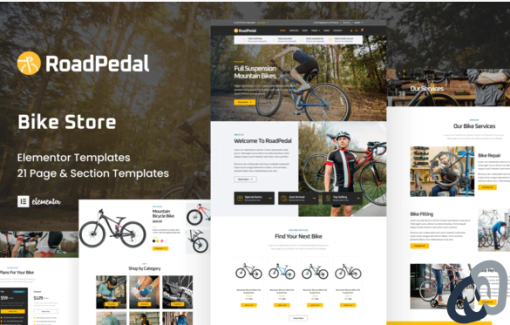 RoadPedal Bicycle Store Elementor Template Kit