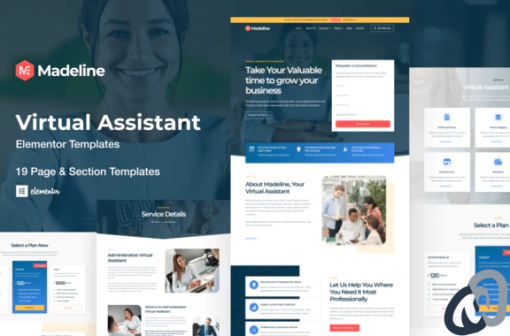Madeline Virtual Assistant Website Elementor Template Kit 1