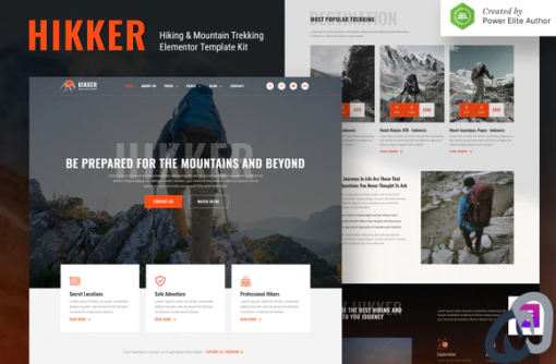 Hikker %E2%80%93 Hiking Mountain Trekking Elementor Template Kit