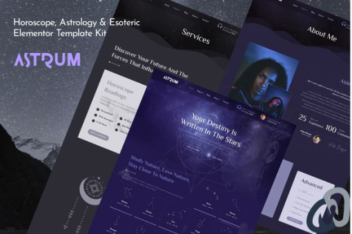 Astrum Horoscope Astrology Esoteric Magic Elementor Template Kit