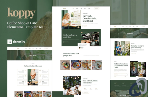 Koppy Coffee Shop Cafe Elementor Template Kit