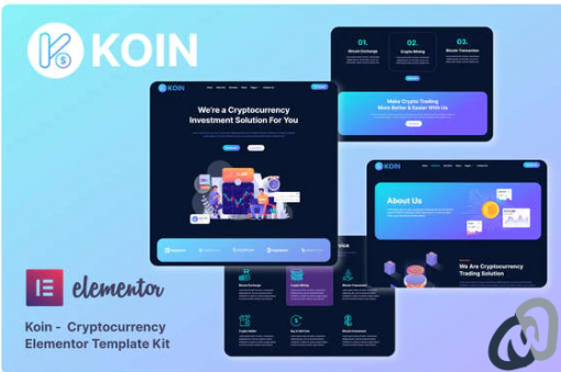 Koin Cryptocurrency Elementor Template Kit