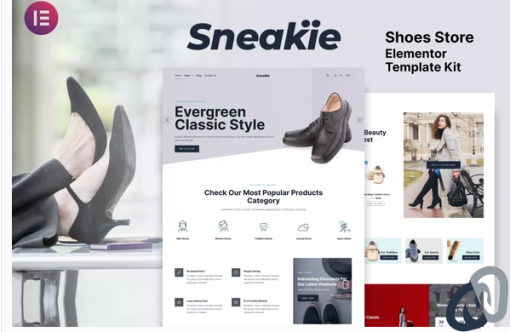 Sneakie Shoes Store WooCommerce Elementor Template Kit