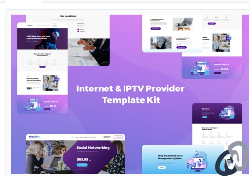 MaxiNet Internet IPTV Provider Elementor Template Kit