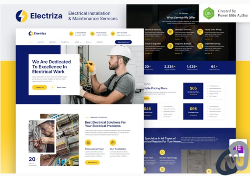 Electriza %E2%80%93 Electrical Installation Maintenance Services Elementor Template Kit