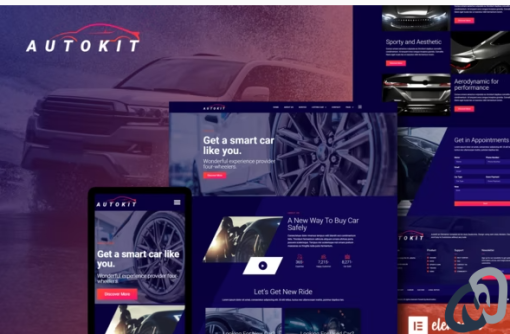 AutoKit Auto Dealership Car Listing Elementor Template Kit