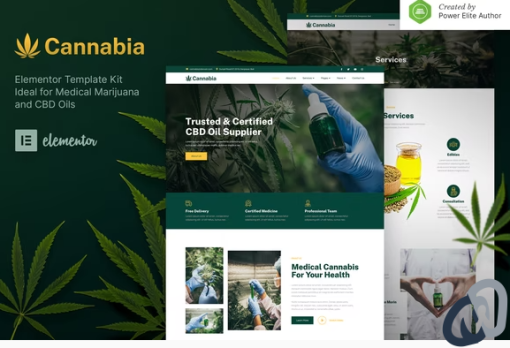 Cannabia %E2%80%93 Medical Marijuana CBD Oil Elementor Template Kit