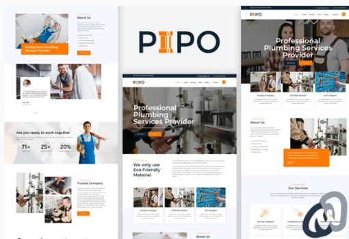 Pipo Plumber Services Elementor Template Kit