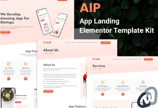 Aip App Landing Elementor Template Kit
