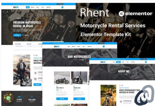 Rhent Motorcycle Rental Services Elementor Template Kit
