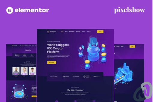 Smart ICO Crypto Currency Elementor Pro Full Site Kit