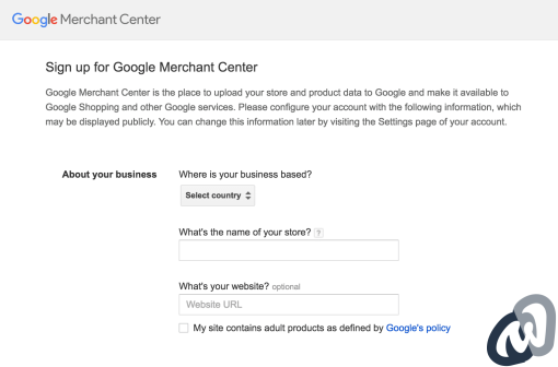 google merchant center signup