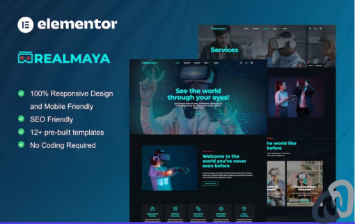 RealMaya Virtual Reality Services Shop Elementor Template Kit