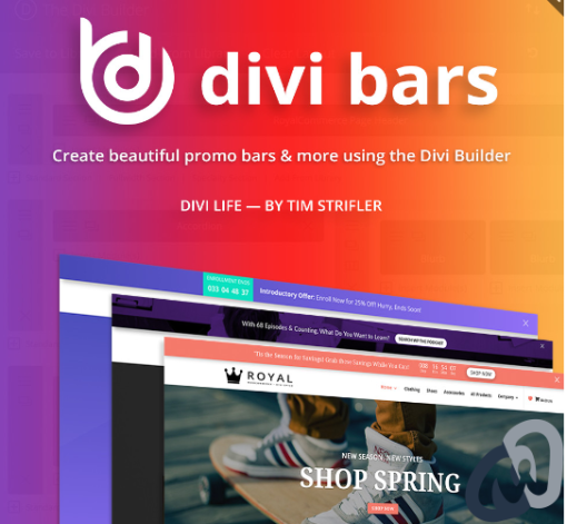 Divi Bars Wordpress plugin with original license key Activation for lifetime