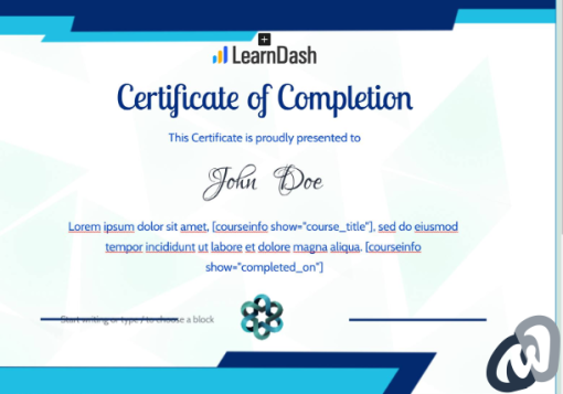 LearnDash LMS Certificate Builder Add on