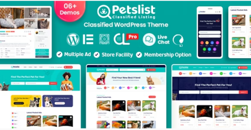 Petslist E28093 Pet listing WordPress Theme