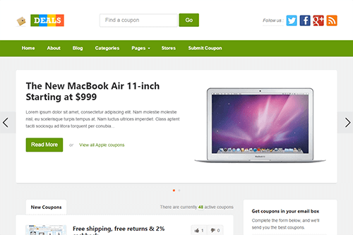 Theme Junkie Deals WordPress Theme 1.1 1 deals desktop