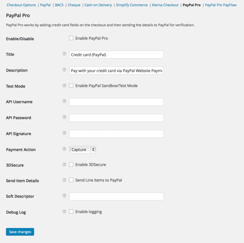 paypal pro settings 1