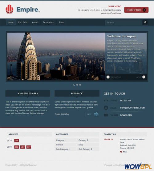 empire wordpress theme