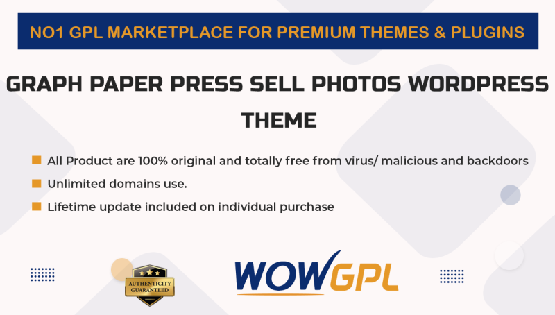 Graph Paper Press Sell Photos WordPress Theme