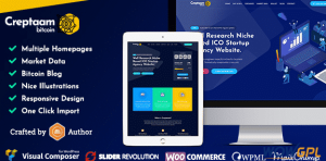 Creptaam Bitcoin ICO Landing and Cryptocurrency