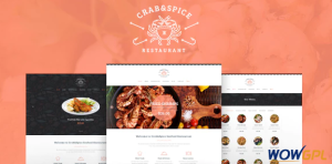 Crab Spice Restaurant and Cafe WordPress Theme