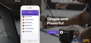 Morris WordPress App Product Landing Page