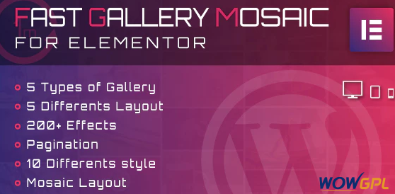 Fast Gallery Mosaic for Elementor WordPress Plugin