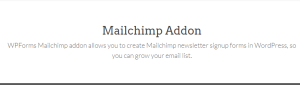WPForms MailChimp Addon